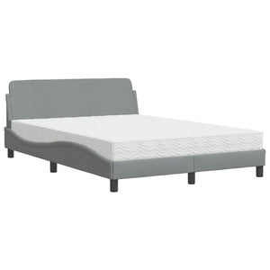 Bed with Mattress "Dover" Light Grey 120x200 cm Fabric