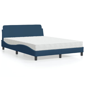 Bed with Mattress "Dover" Blue 120x200 cm Fabric