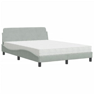 Bed with Mattress "Dover" Light Grey 120x200 cm Velvet
