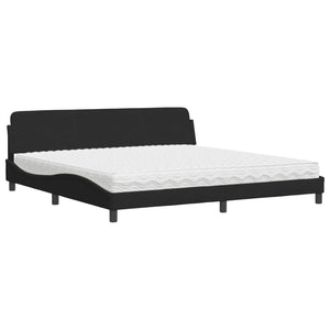 Bed with Mattress "Dover" Black 200x200 cm Velvet