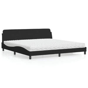 Bed with Mattress "Dover" Black 200x200 cm Velvet