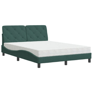 Bed with Mattress Dark Green 120x200 cm Velvet