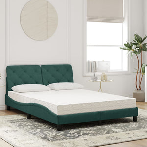 Bed with Mattress Dark Green 120x200 cm Velvet