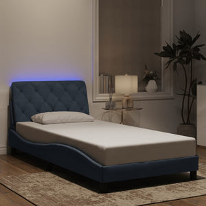 Bed Frame with LED without Mattress Dark Grey 100x200 cm Velvet