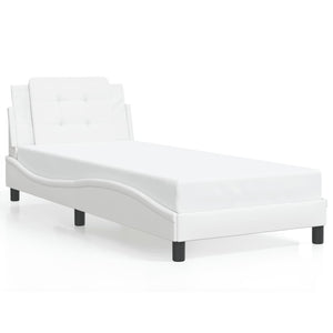 Bed Frame with LED without Mattress "Zadar" White 80x200 cm