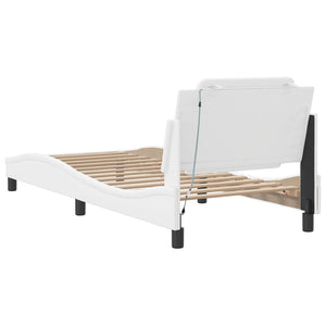 Bed Frame with LED without Mattress "Zadar" White 80x200 cm