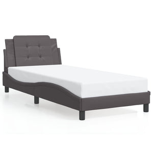 Bed Frame with LED without Mattress "Zadar" Grey 90x190 cm