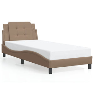 Bed Frame with LED without Mattress "Zadar" Cappuccino 90x190 cm