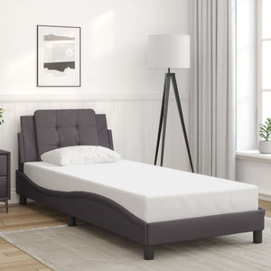 Bed Frame with LED without Mattress "Zadar" Grey 100x200 cm