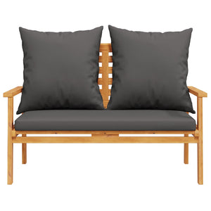 Loungegrupp med dynor 4 delar massivt akaciaträ