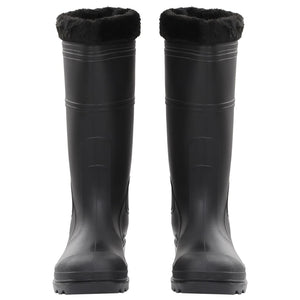 Regnstövlar med avtagbara strumpor svart strl 46 PVC