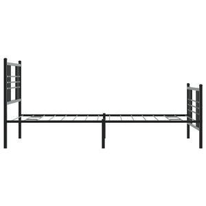 Sängram med huvudgavel och fotgavel svart metall 107x203 cm