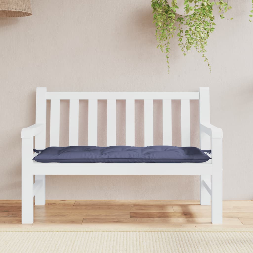 Bänkdyna för trädgården marinblå 120x50x7cm oxfordtyg