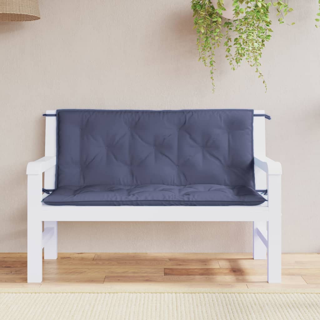Bänkdynor för trädgården 2st marinblå 120x50x7cm oxfordtyg