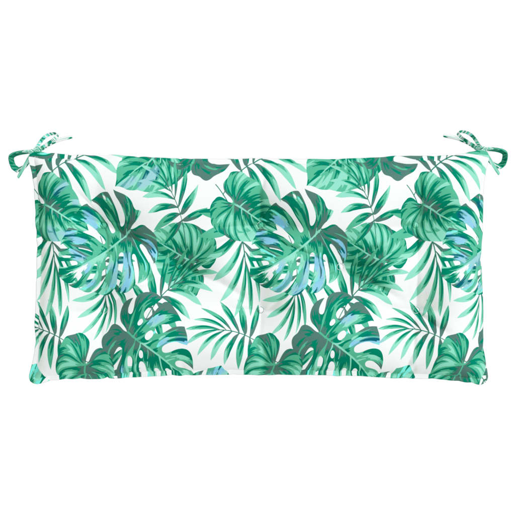 Bänkdyna för trädgården bladmönster 110x50x7cm oxfordtyg