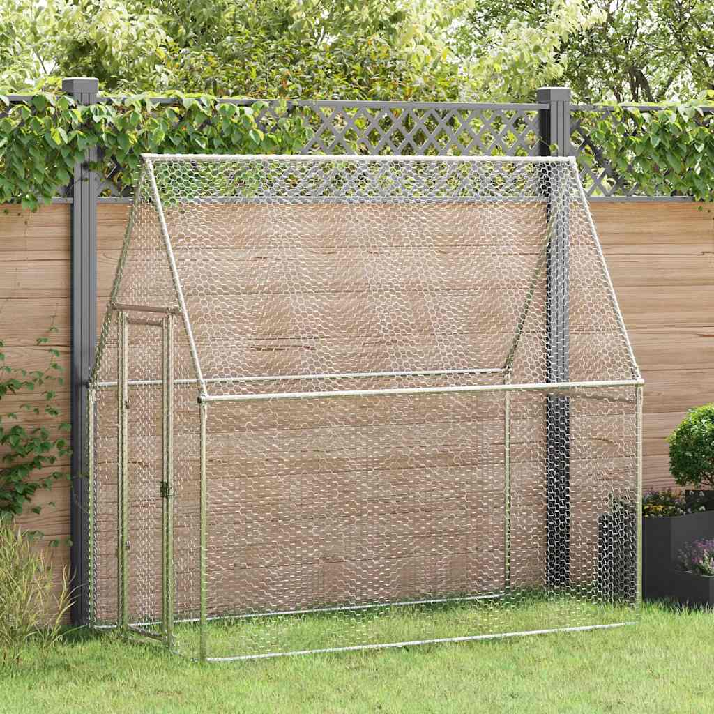 Hönsbur silver 200x100x190 cm galvaniserat stål