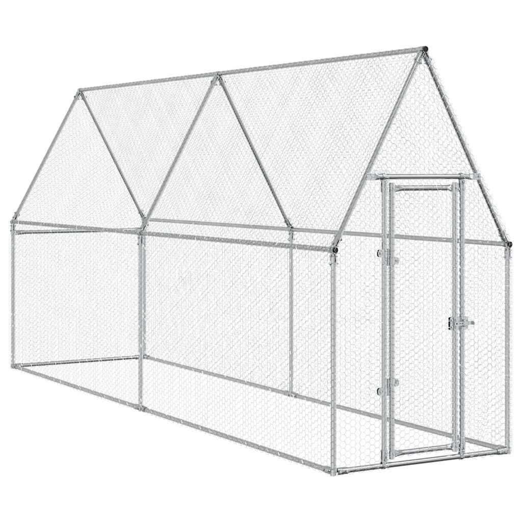 Hönsbur silver 400x100x190 cm galvaniserat stål