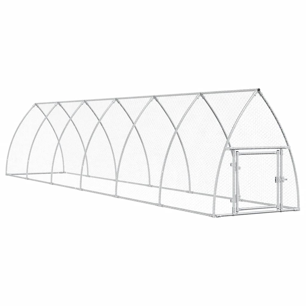 Hönsbur silver 600x105x120 cm galvaniserat stål
