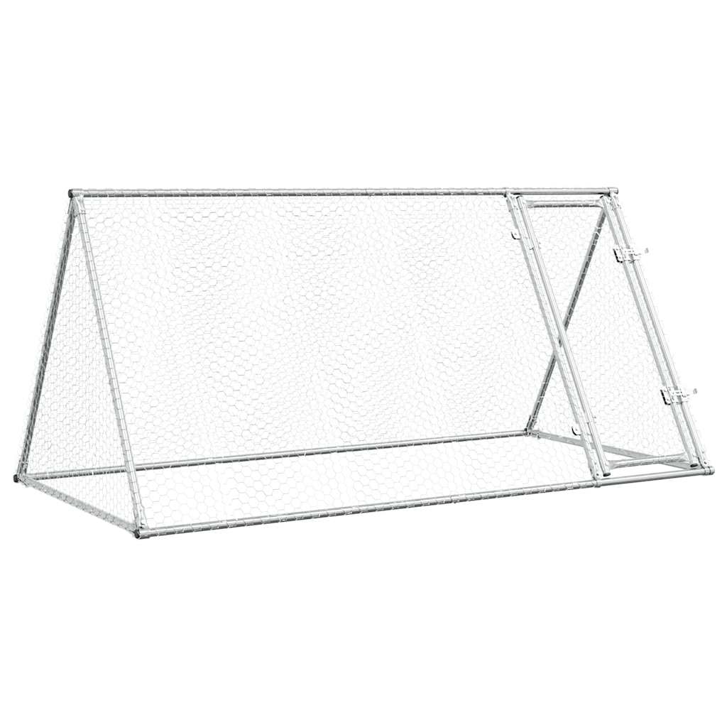 Hönsbur silver 200x105x91 cm galvaniserat stål