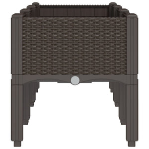 Odlingslåda med ben brun 120x40x42 cm PP