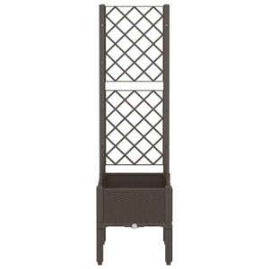 Odlingslåda med spaljé brun 40x40x142 cm PP