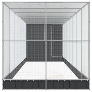 Voljär med utbyggnad silver 830x203x216 cm stål