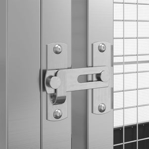 Voljär med utbyggnad silver 830x203x216 cm stål