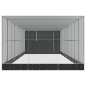 Voljär med utbyggnad silver 1118x303x216 cm stål