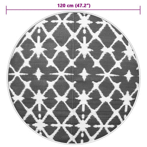 Utomhusmatta ARAKIL blå och vit Ø120 cm PP