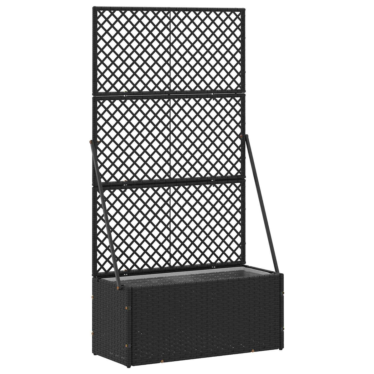 Trädgårdsspira planterare Svart 70 x 30 x 135 cm Metall