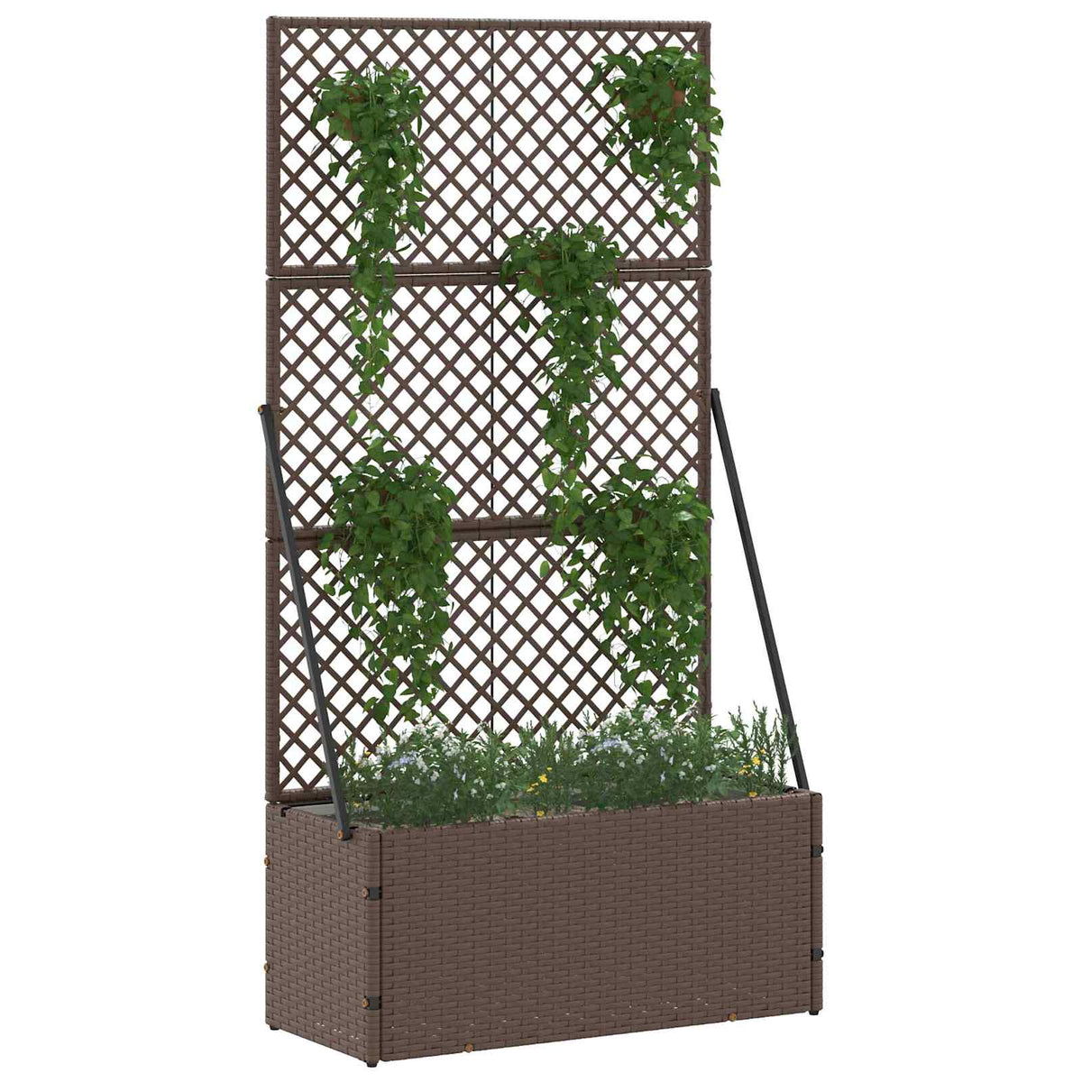 Trädgårdsspira planterare Brun 70 x 30 x 135 cm Metall