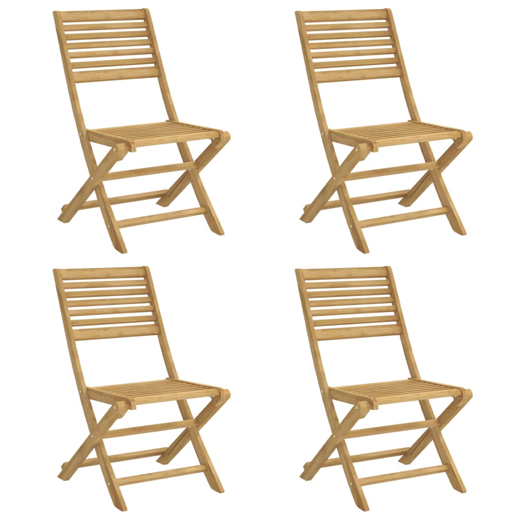 Hopfällbara stolar 4 st 48,5x61,5x87 cm Massivt trä akacia
