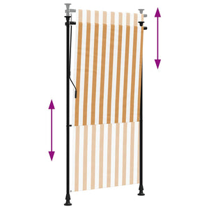 Rullgardin utomhus orange och vit 120x270 cm tyg&stål