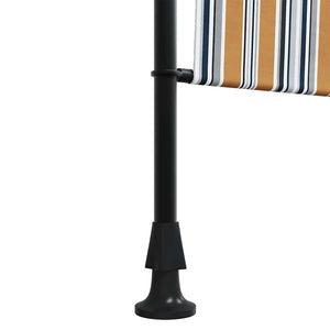 Rullgardin utomhus gul och vit 150x270 cm tyg&stål