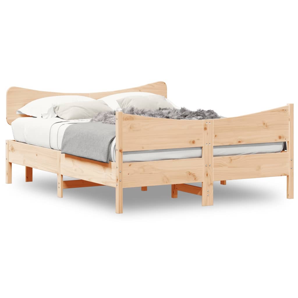 Sängram utan madrass 135x190 cm massiv furu