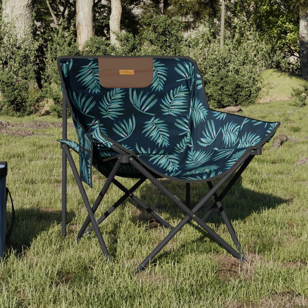 Campingstolar med ficka fällbar 2 st bladmönster