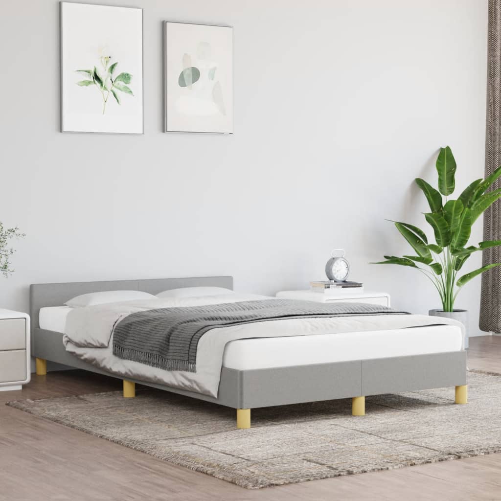 sängram utan madrass ljusgrå 120x190 cm tyg