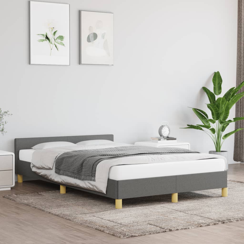 sängram utan madrass mörkgrå 120x190 cm tyg