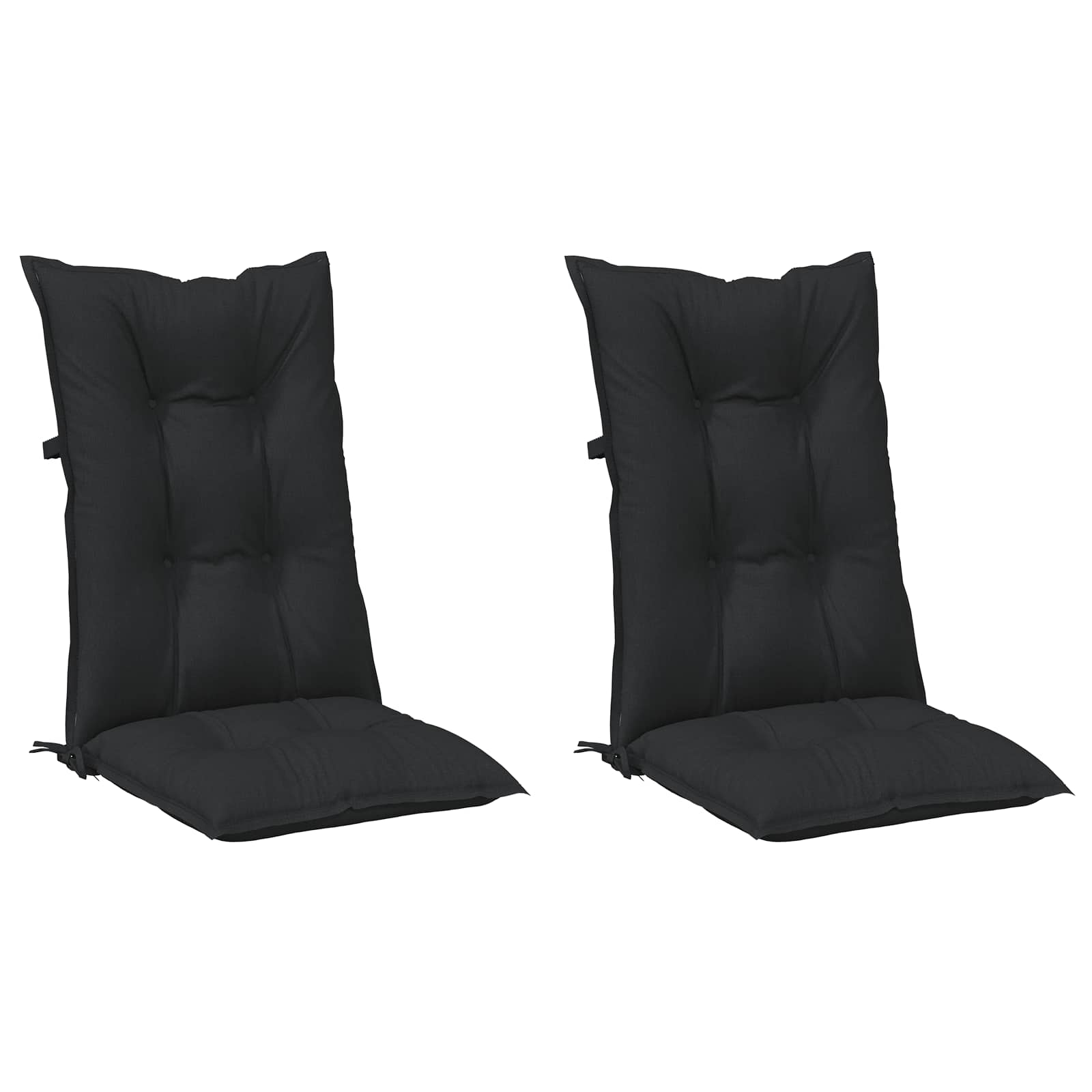Set med Hög Rygghörn Kuddar 2 st Polyester Melange svart