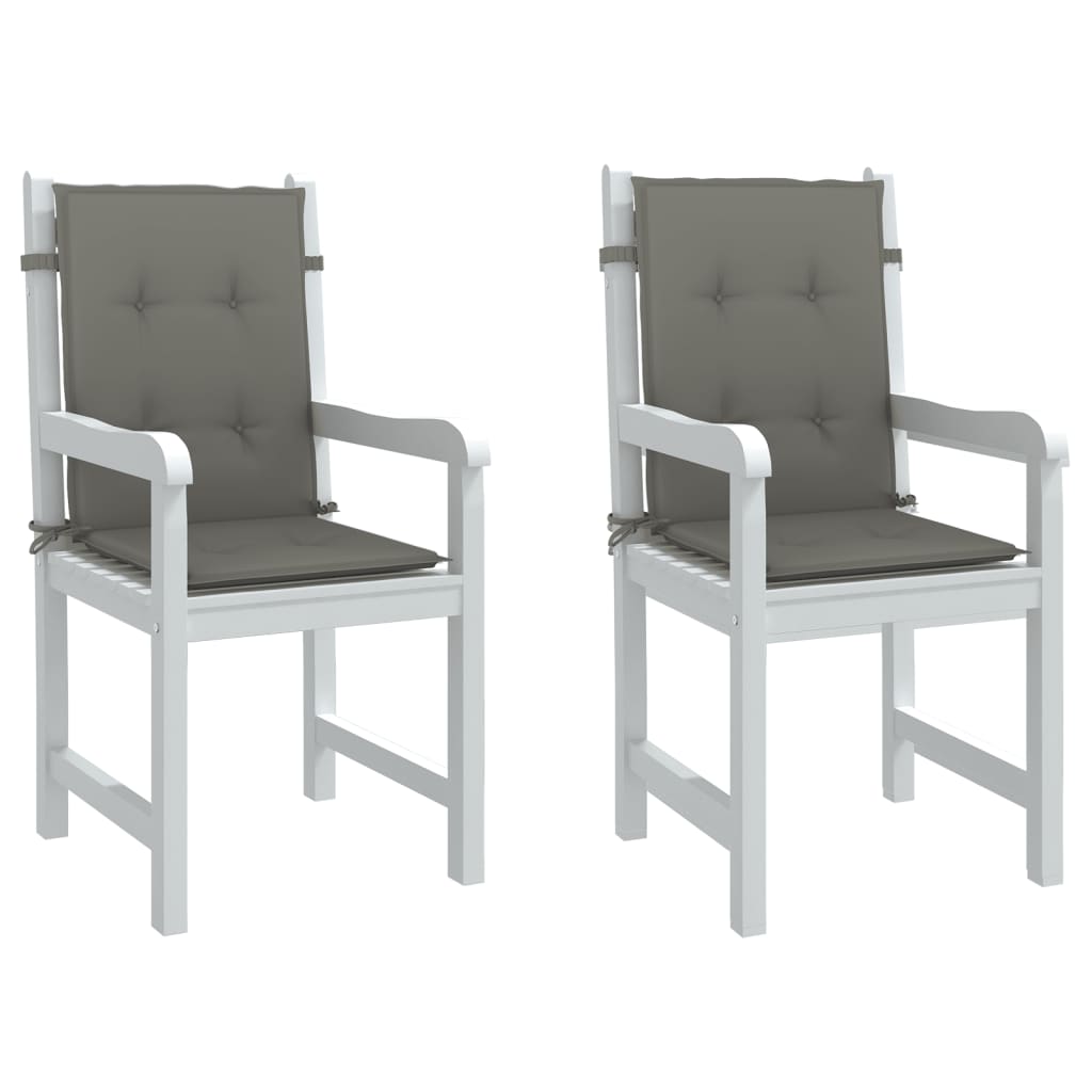 Stolsdynor lågt ryggstöd 2 st melerad mörkgrå 100x50x4 cm tyg