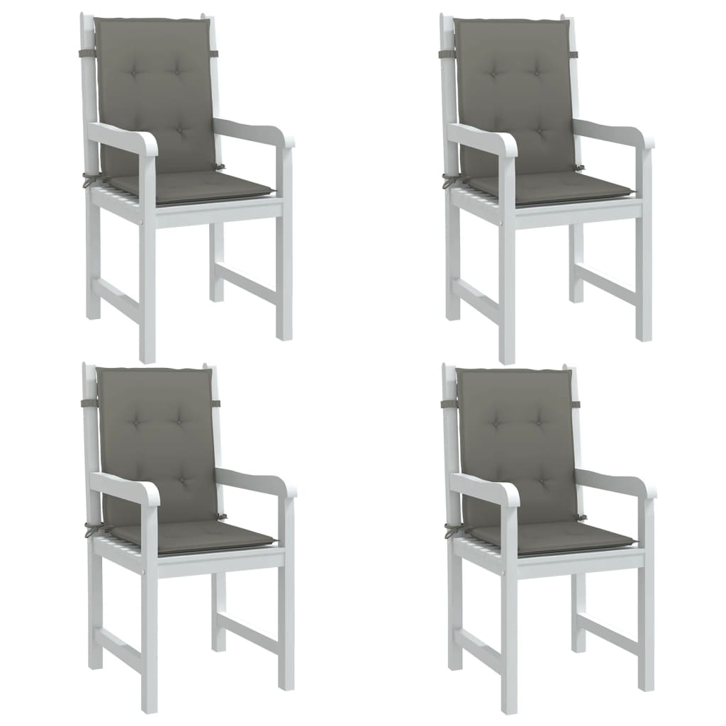 Stolsdynor lågt ryggstöd 4 st melerad mörkgrå 100x50x4 cm tyg