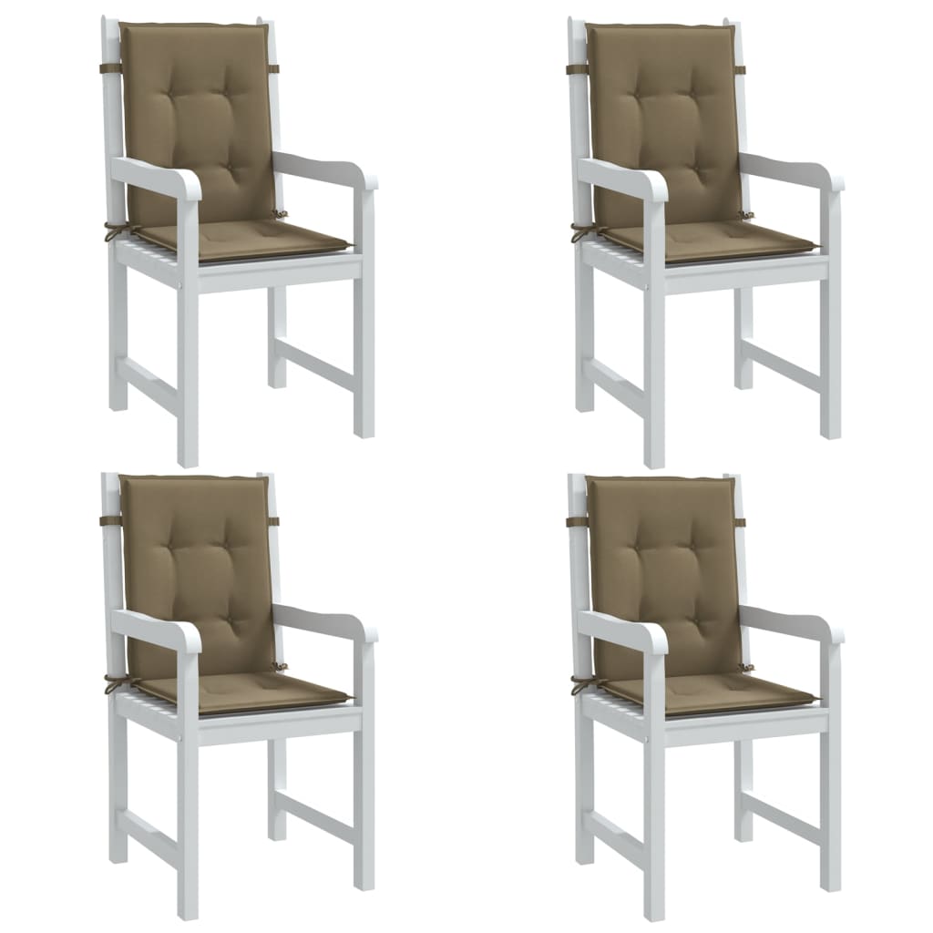 Stolsdynor lågt ryggstöd 4 st melerad taupe 100x50x4 cm tyg