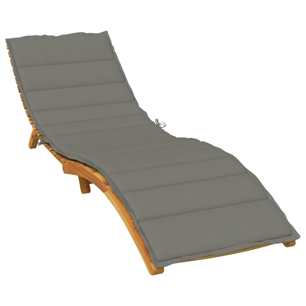 Solsängsdyna melerad mörkgrå 200x70x4 cm tyg
