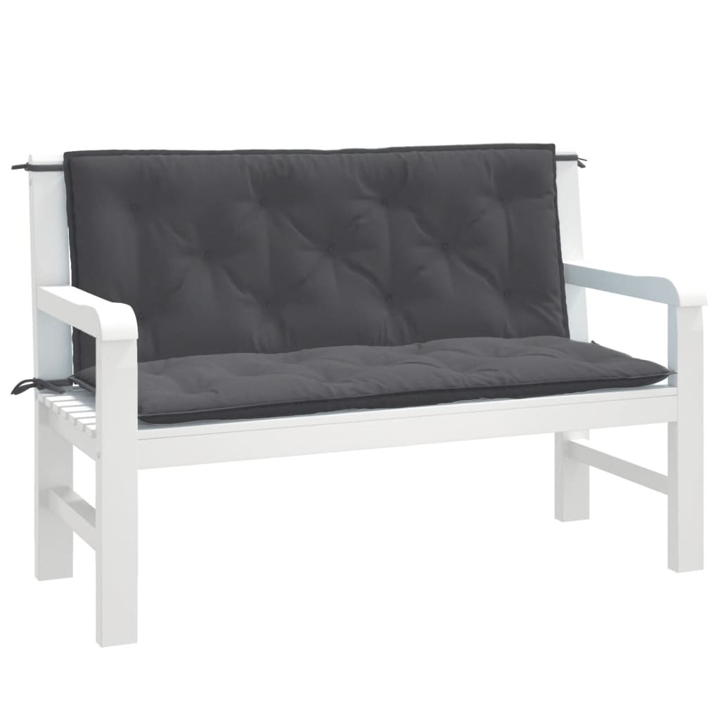 Bänkdynor 2 st melerad antracit 120x50x7 cm tyg