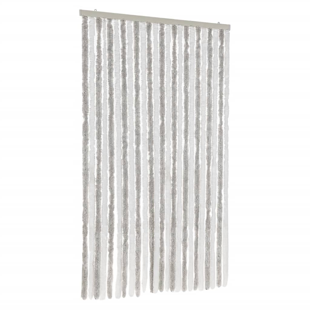 Insektsgardin ljusgrå och vit 100x200 cm chenille