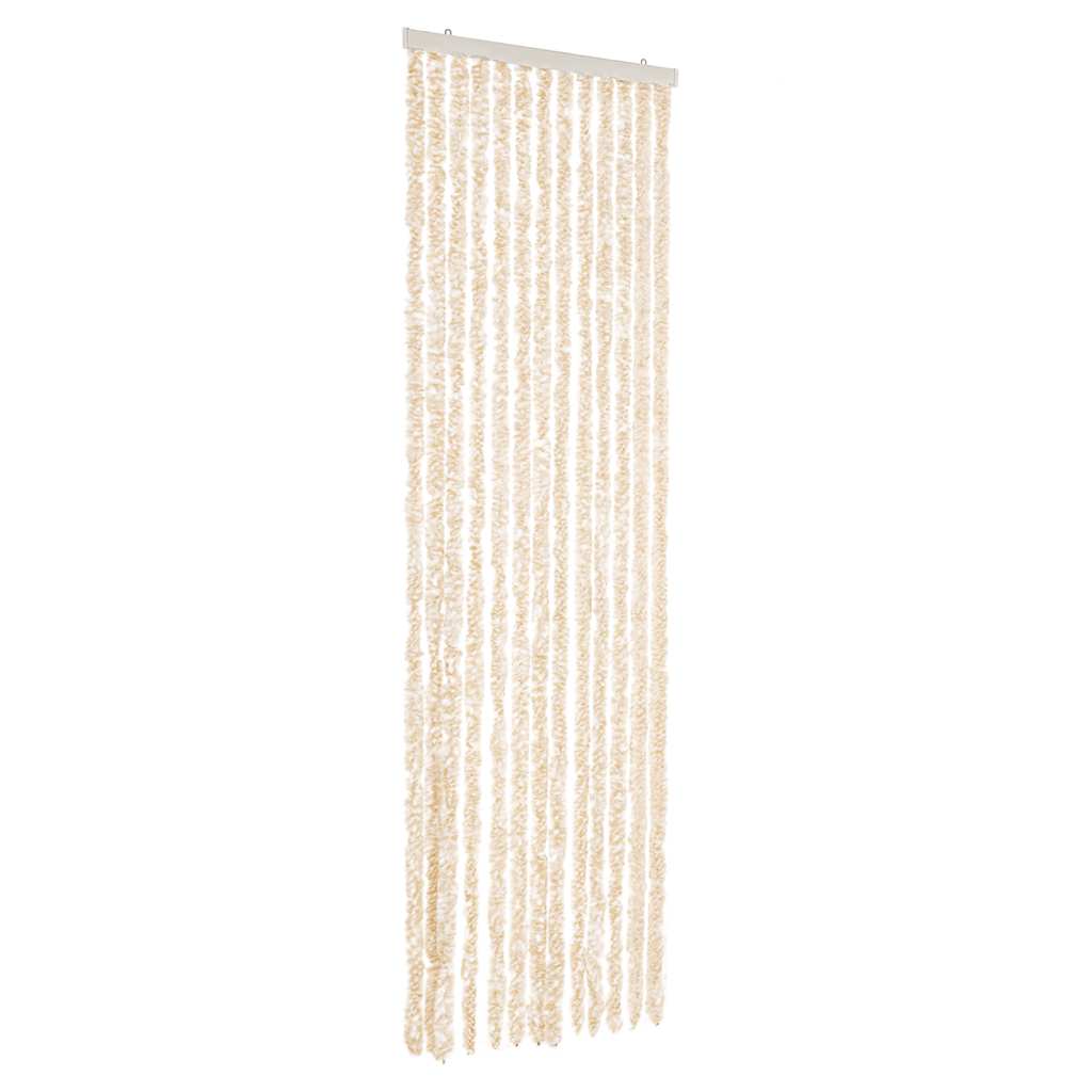 Insektsgardin beige och vit 56x200 cm chenille