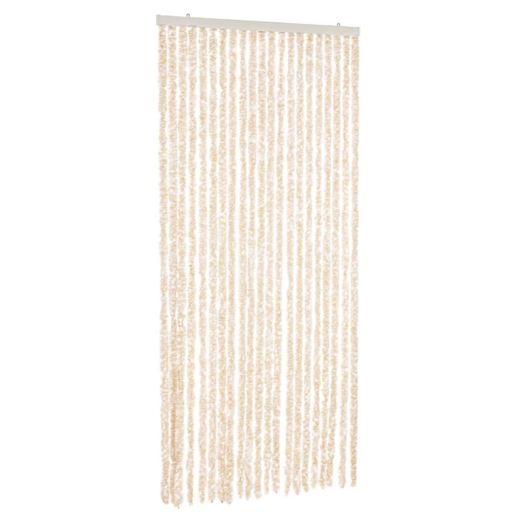 Insektsgardin beige och vit 90x220 cm chenille