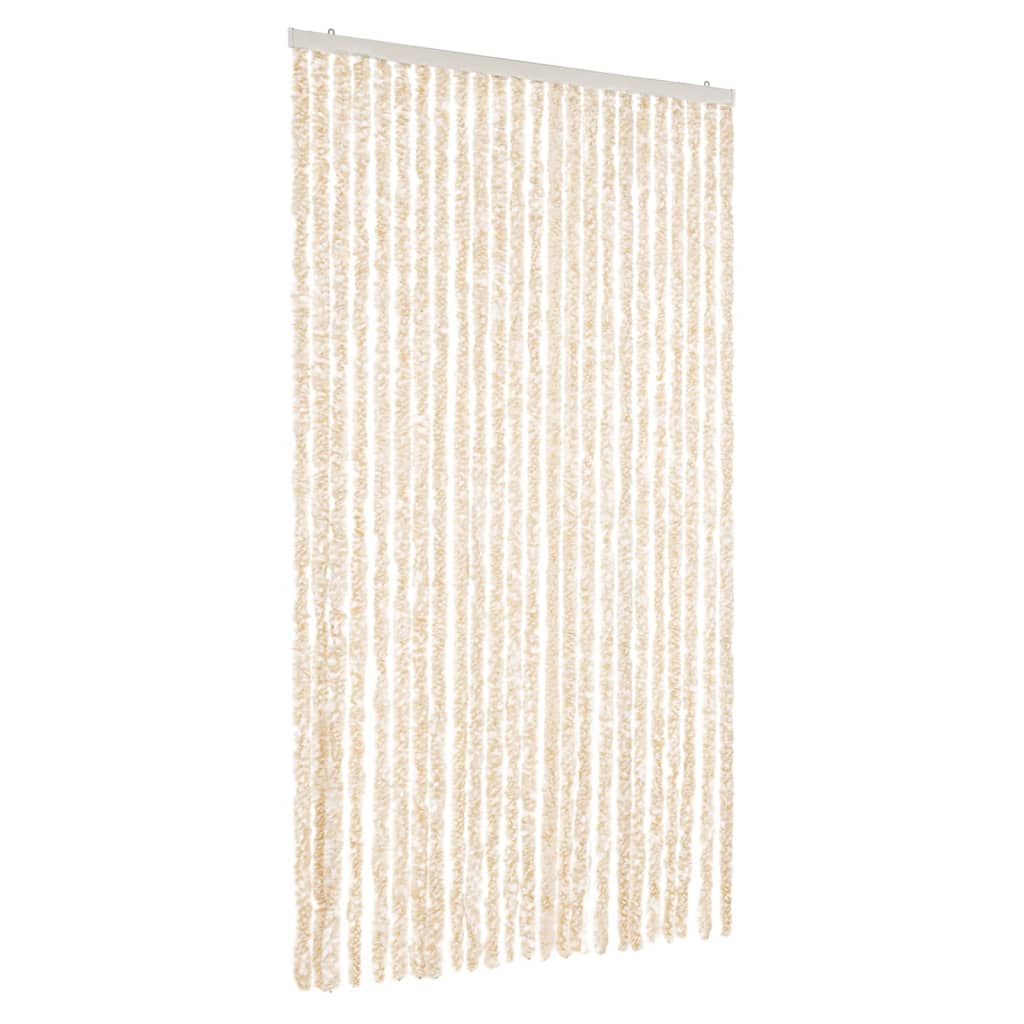 Insektsgardin beige och vit 100x200 cm chenille