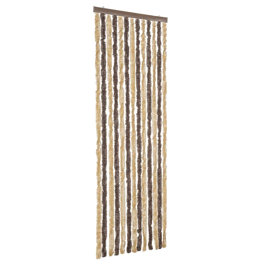 Insektsgardin mörkbrun och beige 56x185 cm chenille