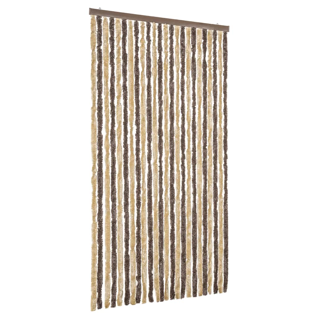 Insektsgardin mörkbrun och beige 100x220 cm chenille